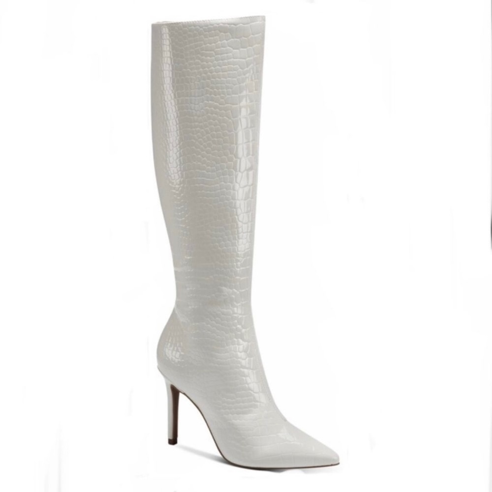NWT INC Rajel White Crocodile High stiletto Heels Tall to the knee Boots New Box - Picture 12 of 12